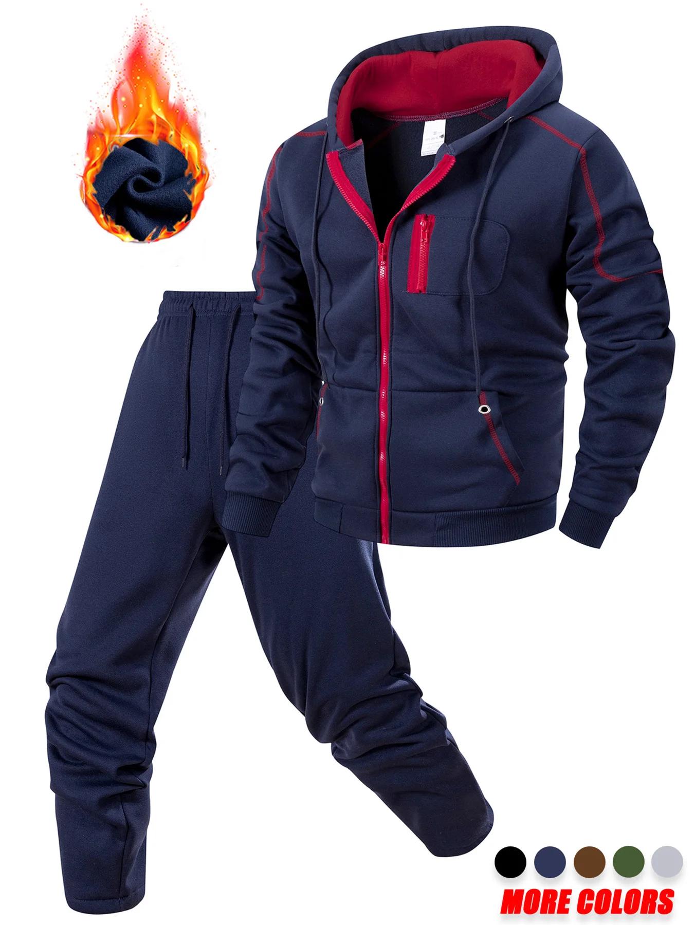 Ensemble de vêtements de Sport pour hommes, veste décontractée + pantalon de Sport, costume de Joggi