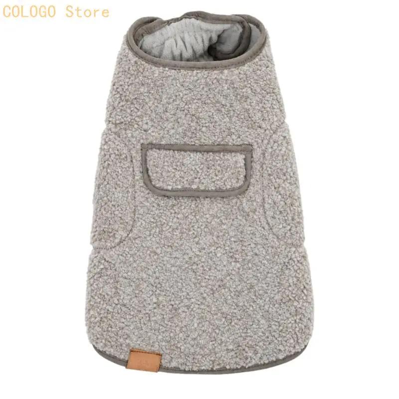 Manteau pour chien avec panneau ventral élastique, tissu texturé accent décoratif pour les promenade
