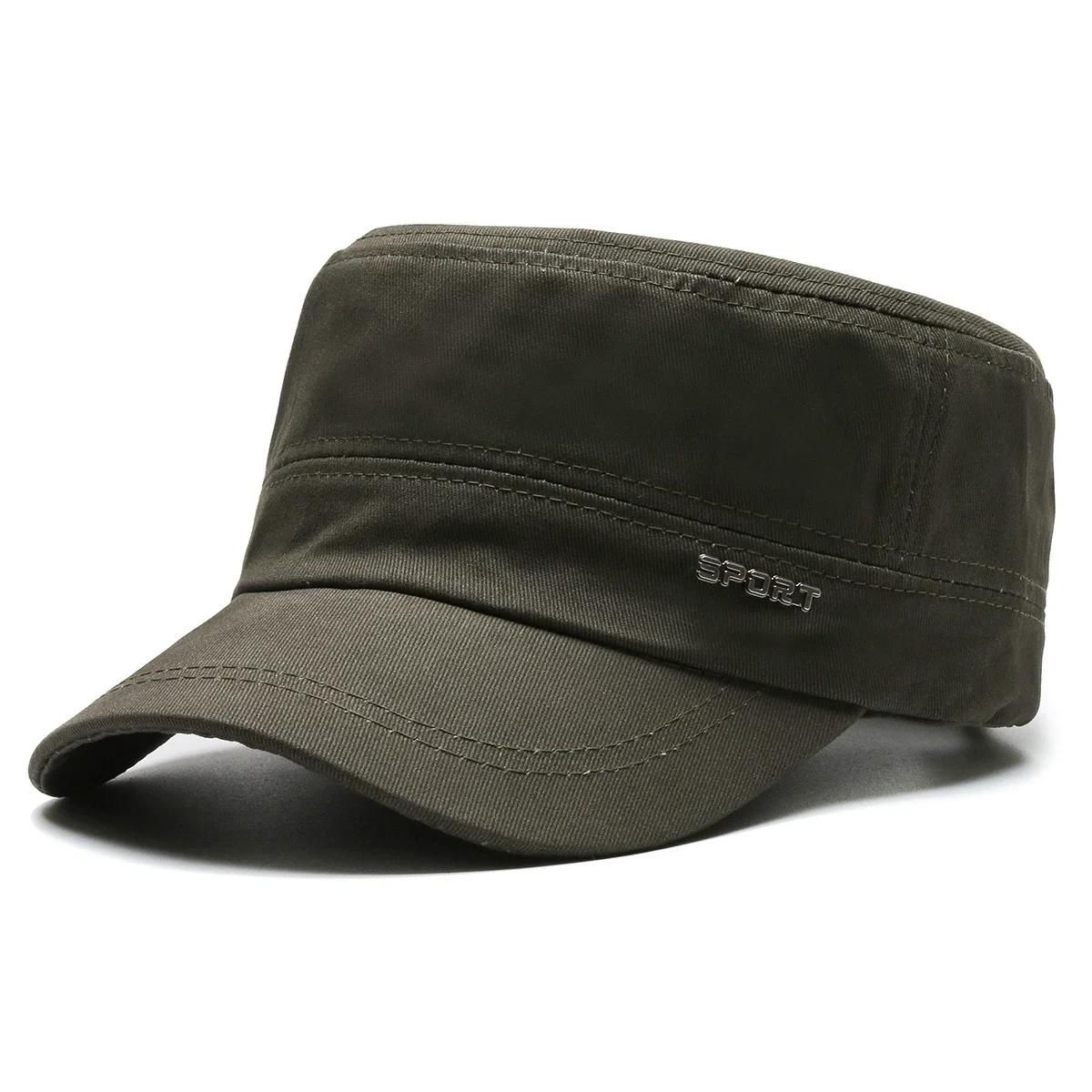 Nouveaux chapeaux saisonniers pour hommes: chapeaux plats décontractés en coton sergé, chapeaux simp
