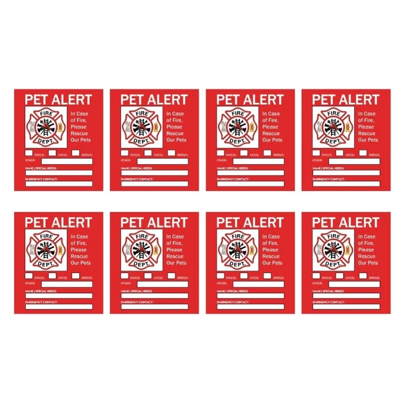 Autocollant d'alerte pour animaux compagnie, 8 pièces, autocollant sécurité incendie pour chien, aut