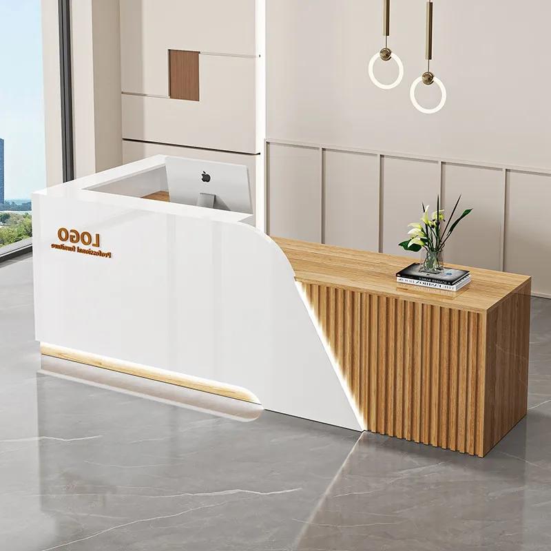 Bureau de réception européen personnalisé, bureaux de réception Glamour de beauté tendance, Design U