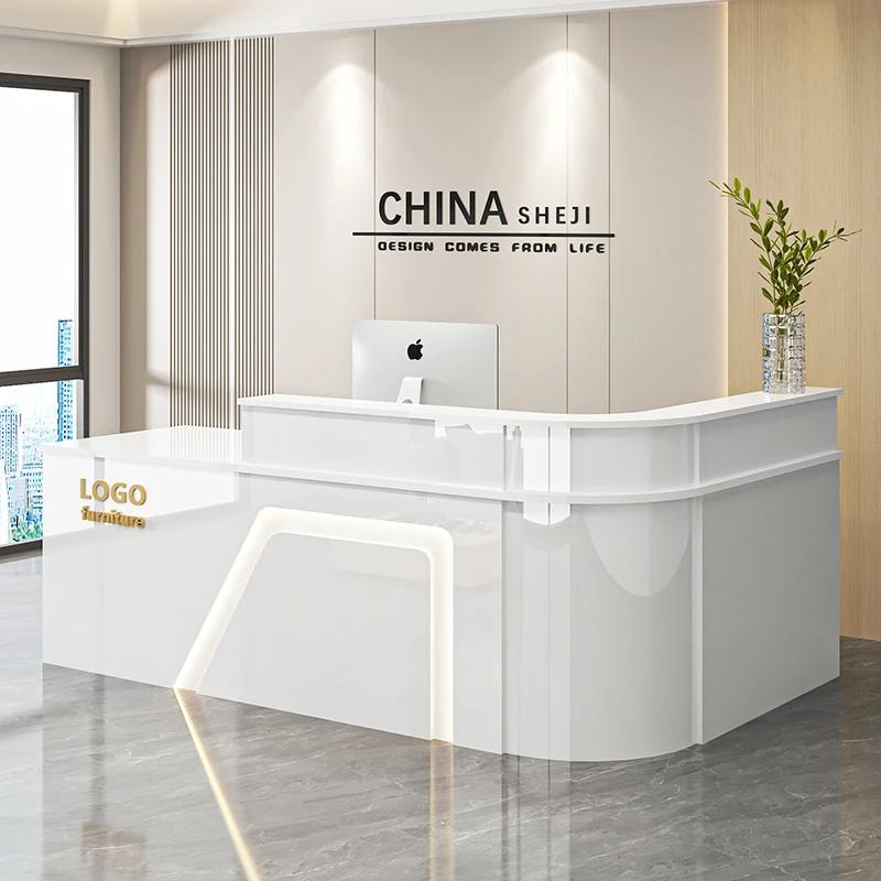 Bureau de réception de beauté personnalisé, bureaux de réception européens simples et modernes de lu