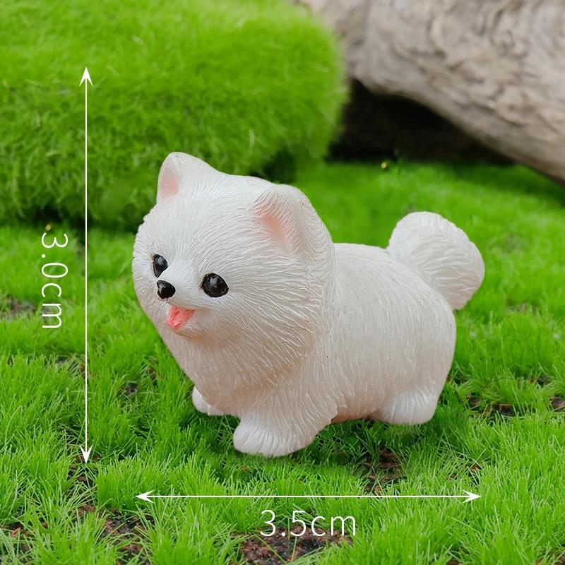 Mini chiens en résine, 1 pièce, chiot mignon, Figurines miniatures, artisanat de Terrarium, animaux 