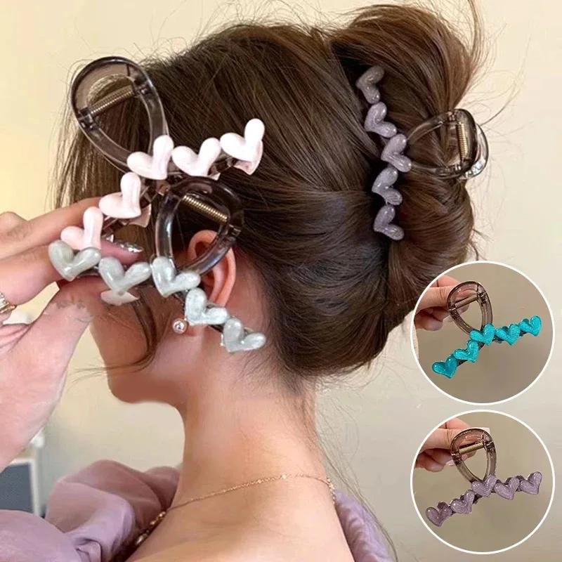 Pince à cheveux en forme de cœur pour femmes, pince à cheveux élégante en forme de requin, accessoir