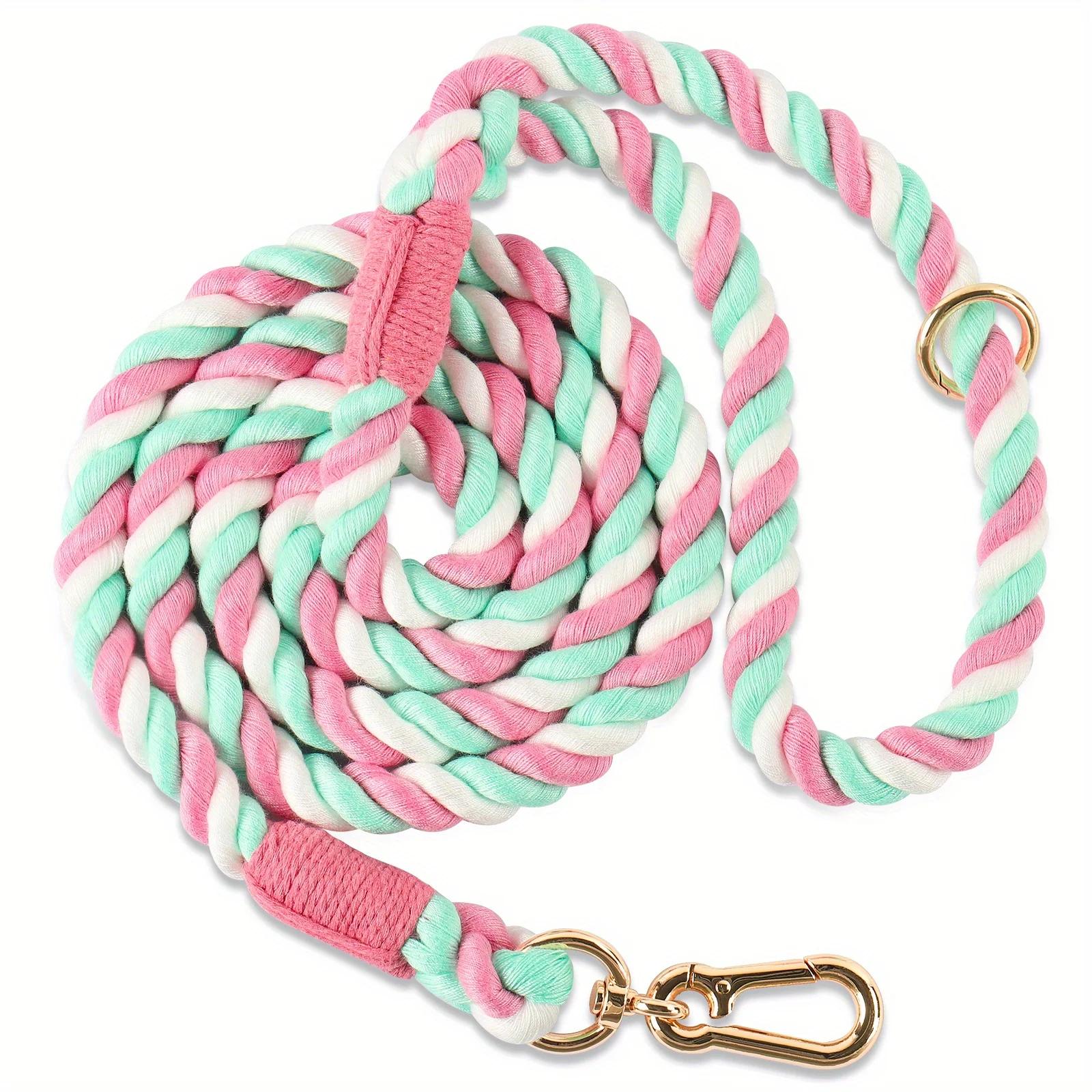 Laisse pour chien colorée Laisse pour chien en corde tressée solide et élégante – Parfaite pour les 