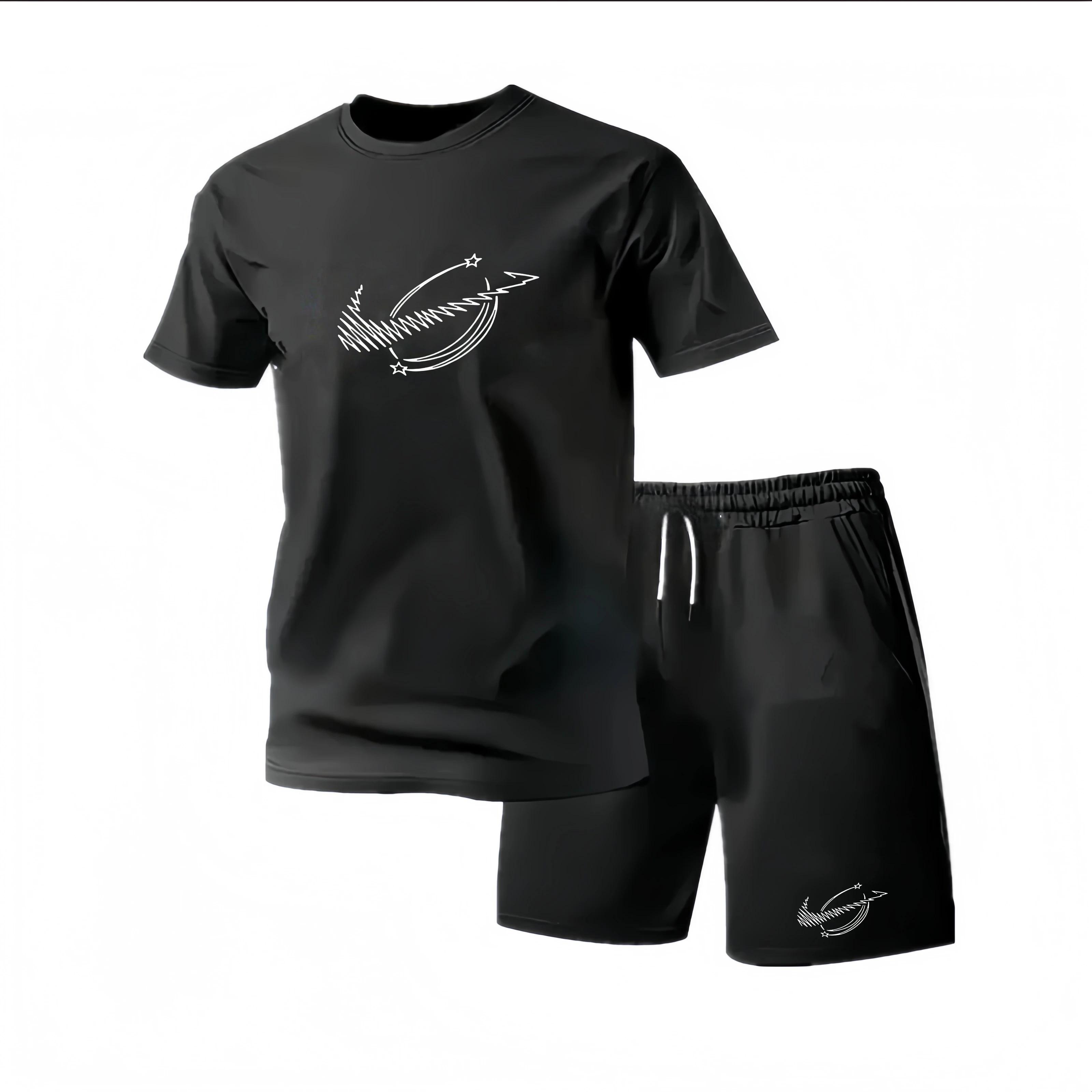 Nouvel ensemble de vêtements de sport d'été pour hommes, t-shirt à manches courtes et short, deux pi