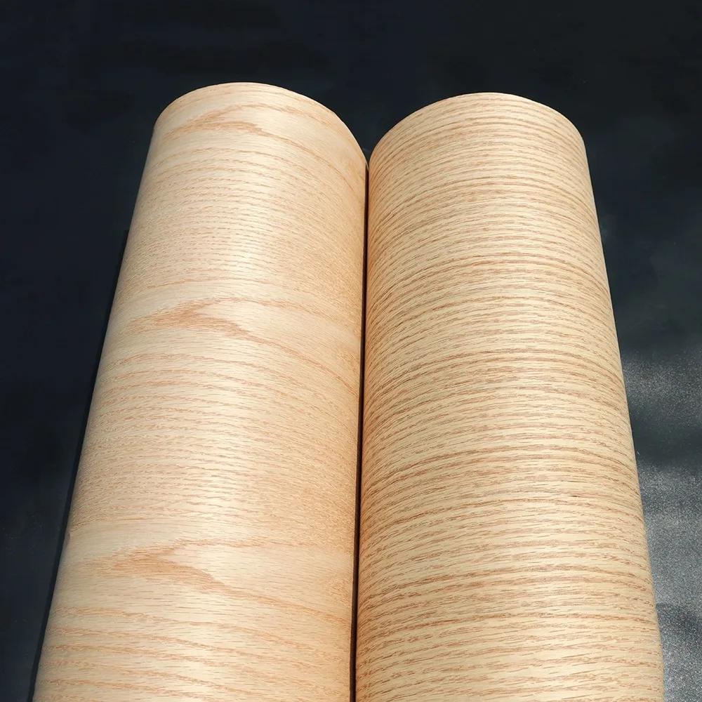 Placage en bois de chêne rouge naturel large 58x250cm, pour rénovation de meubles, panneaux muraux d