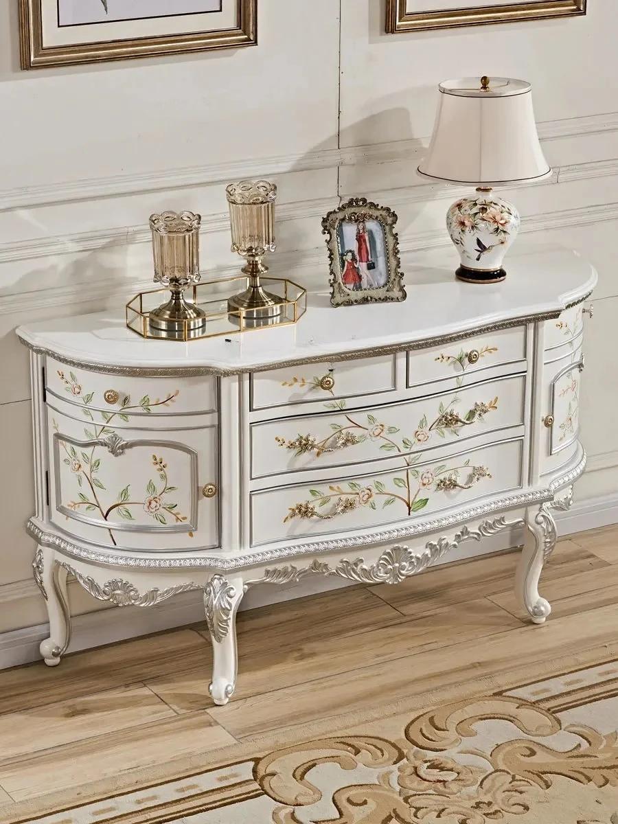 Armoire d'entrée de Style européen, casier latéral de salle à manger décoratif américain en demi-cer