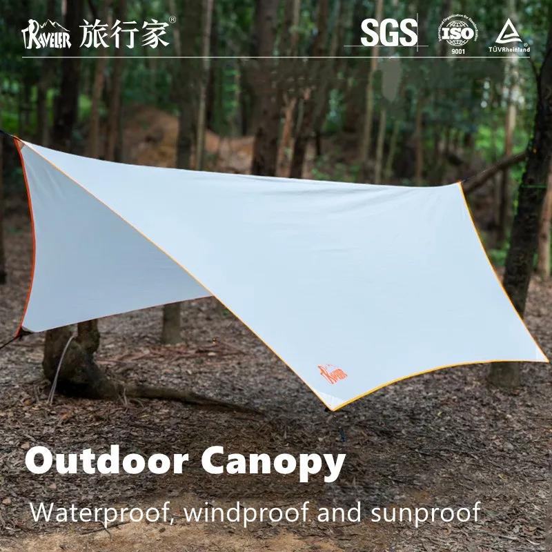 Tente de camping en plein air, auvent de hamac résistant au soleil, auvent coupe-vent et imperméable