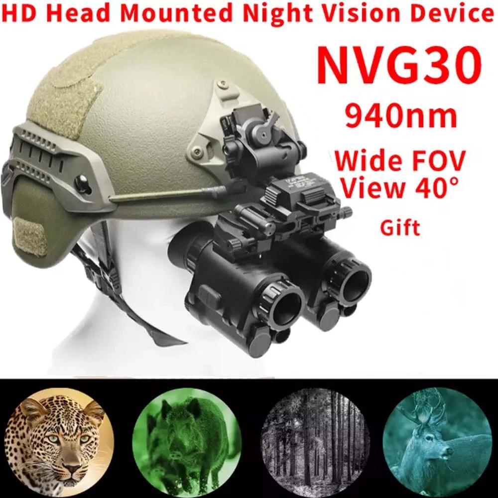 NVG30 Casque Vision Nocturne IR 940nm Monoculaire 40° Gen3 pour Chasse Nuit Digitale NVG10