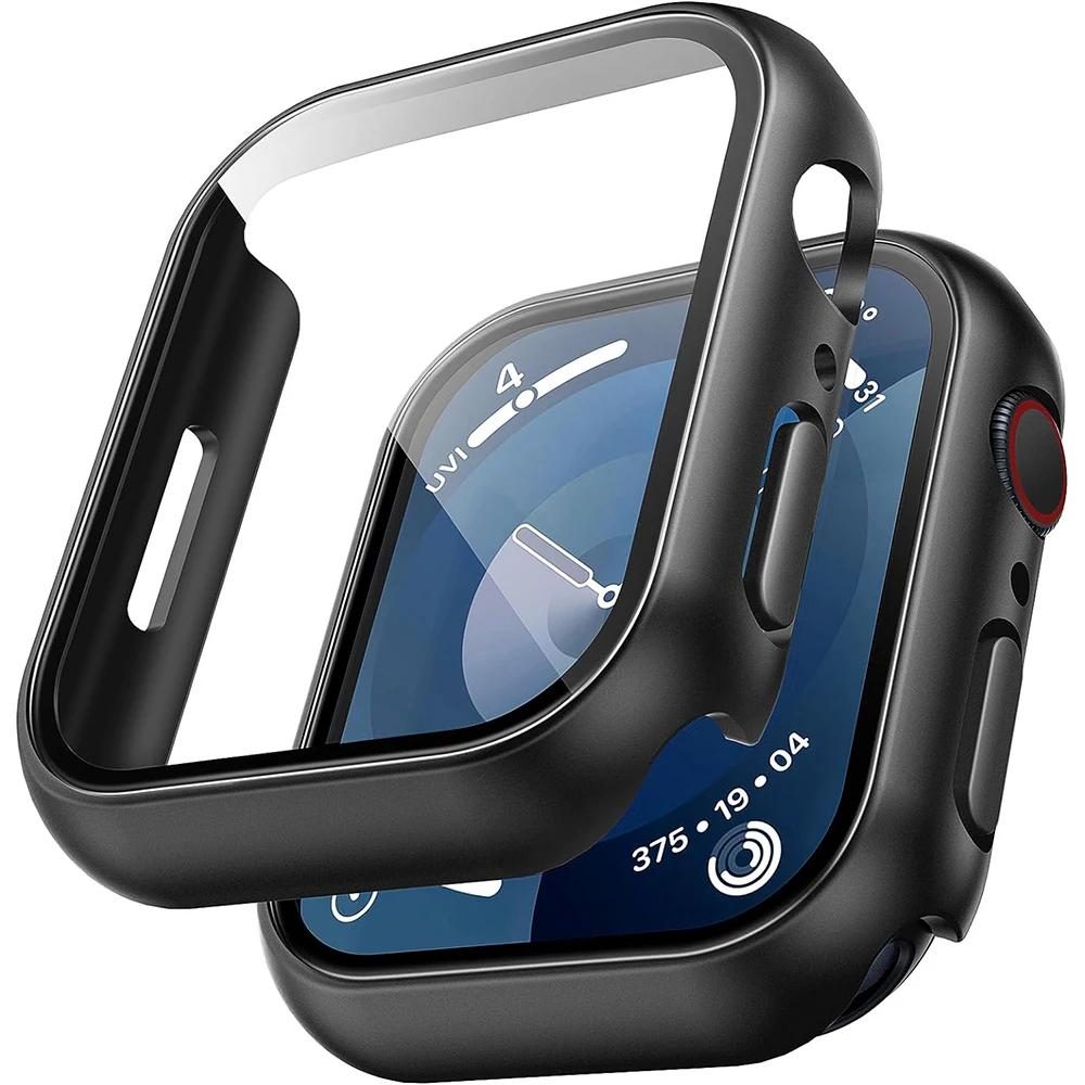 Verre trempé et coque de protection pour Apple Watch Series 9 Ultra et modèles antérieurs