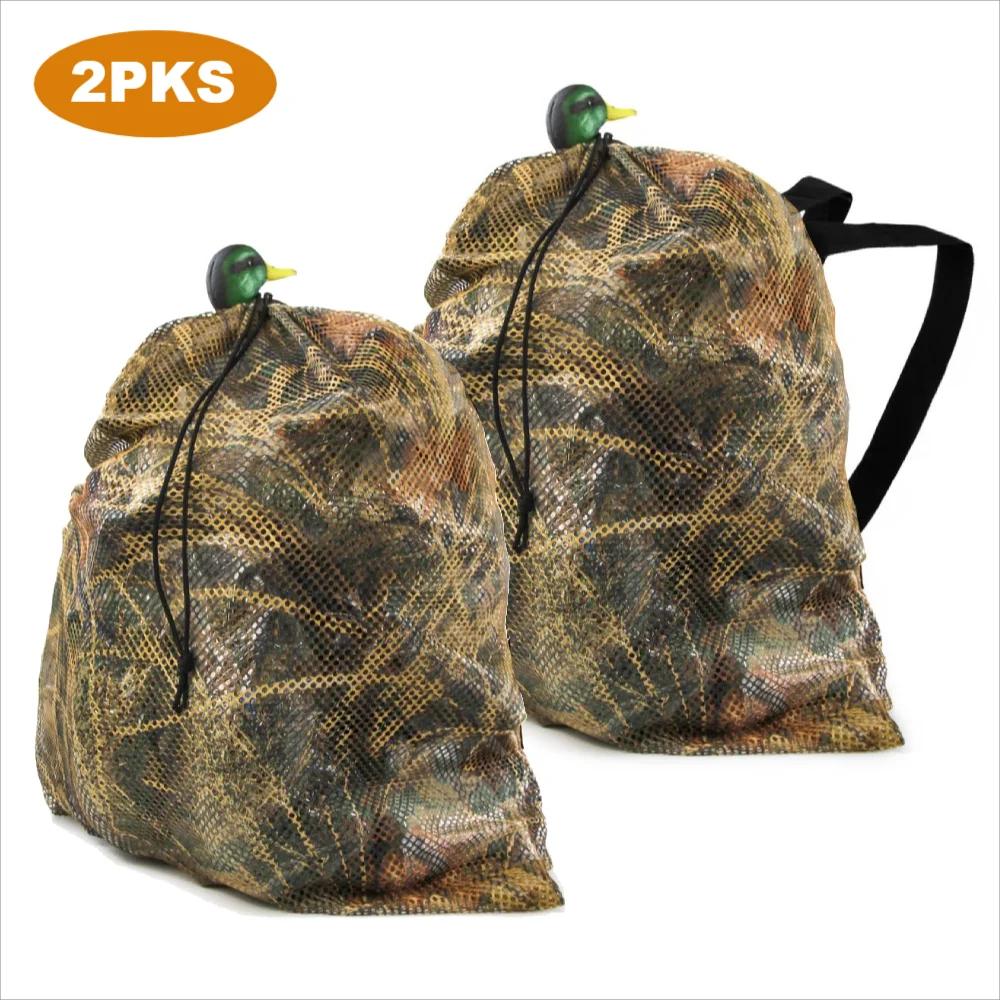Sac filet de transport 2 pièces pour leurres canards - Poche chasse gibier d'eau étanche et résistante