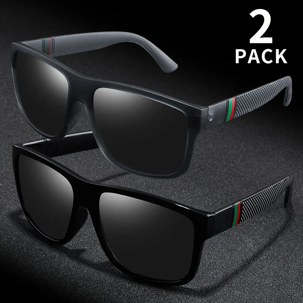 Lunettes soleil polarisées 1 2 pièces marque designer vintage homme mode conduite eyewear