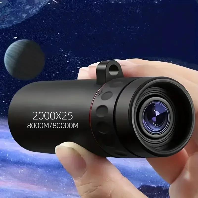 Lunette téléscope mini portable 2000x25 HD avec support téléphone camping chasse birdwatching
