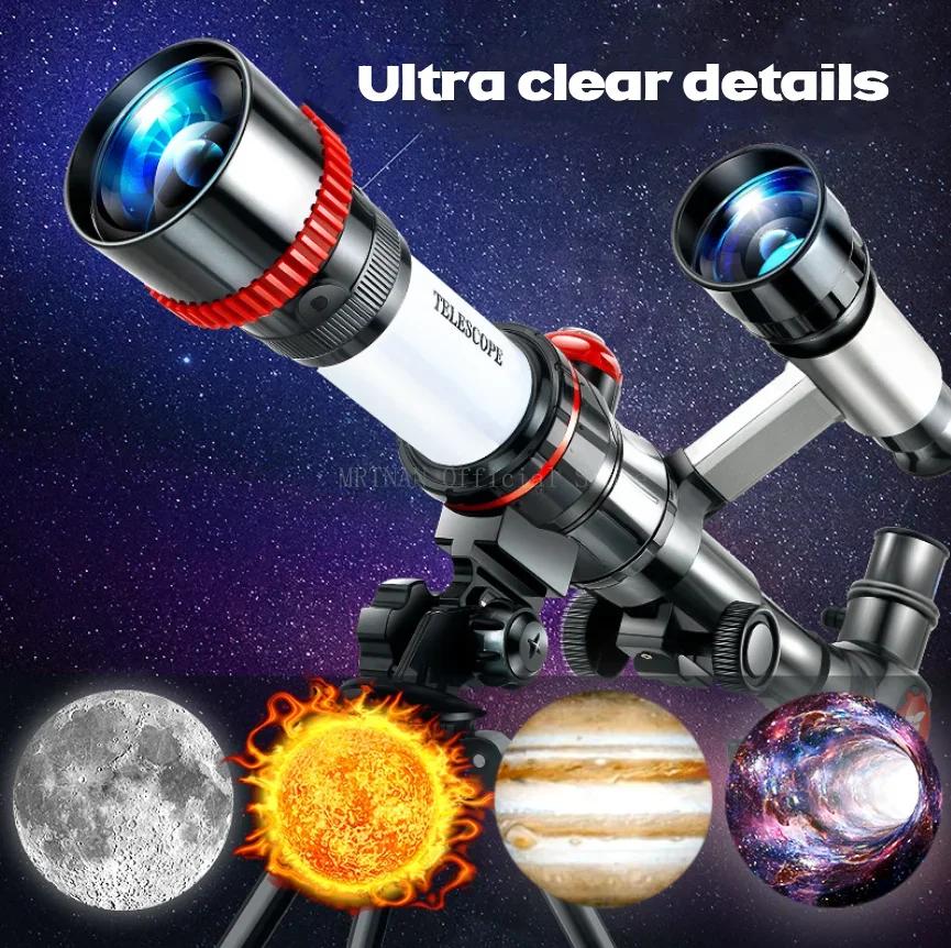Télescope Astronomique Professionnel Monoculaire Portable HD Observation Lune Planètes Cadeau Enfants Initiation