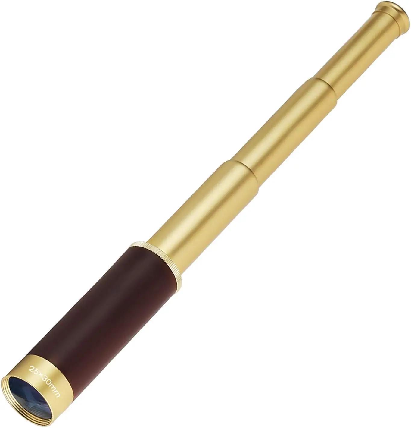 Monoculaire style pirate vintage 25x30 zoomable - Spyglass mini de poche laiton escamotable chasse voyage