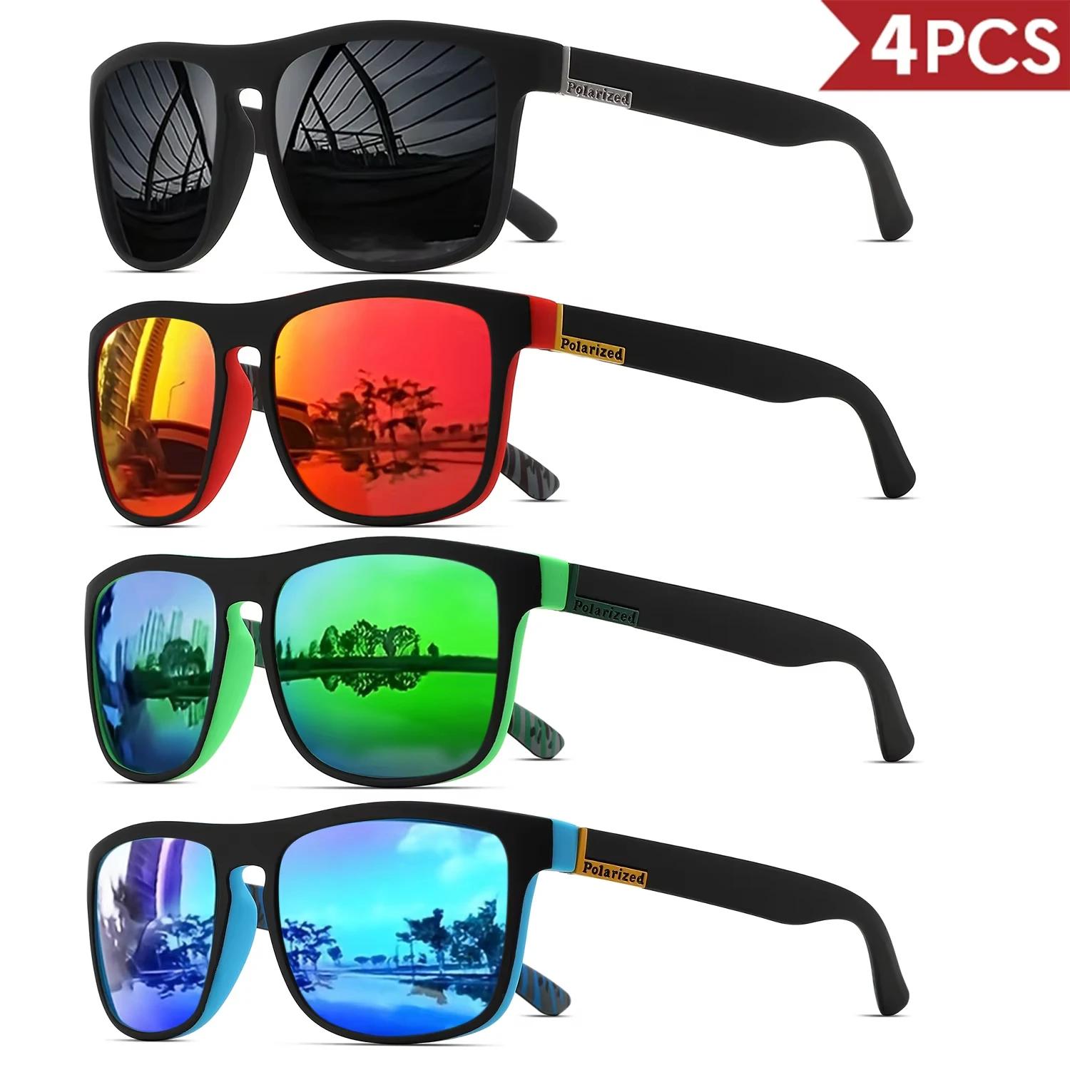 Lunettes de soleil polarisées carrées sport UV400 pour chasse pêche conduite - Hommes unisex