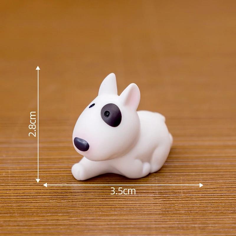 Figurine de chien Mini Bullhead Terrier, mignonne, Animal de collection, Micro paysage, tableau de b