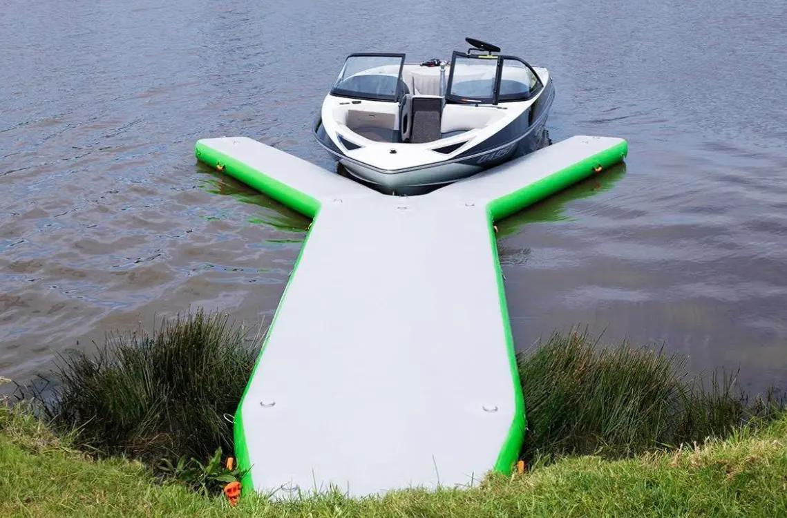 Plate-forme gonflable de quai de bateau à moteur de ponton de Y dock de Jetski d'île flottante d'eau