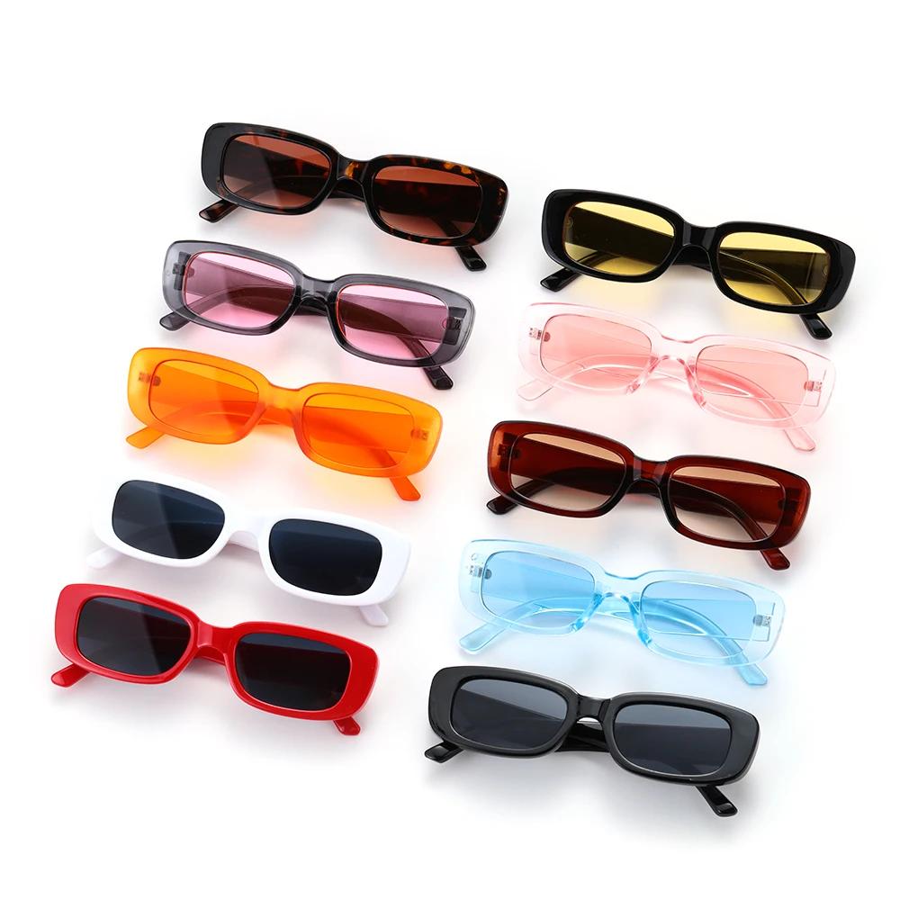 Lunettes de soleil randonnée voyage rectangle petit léopard noir - Modèle rétro chic unisexe UV400 2021