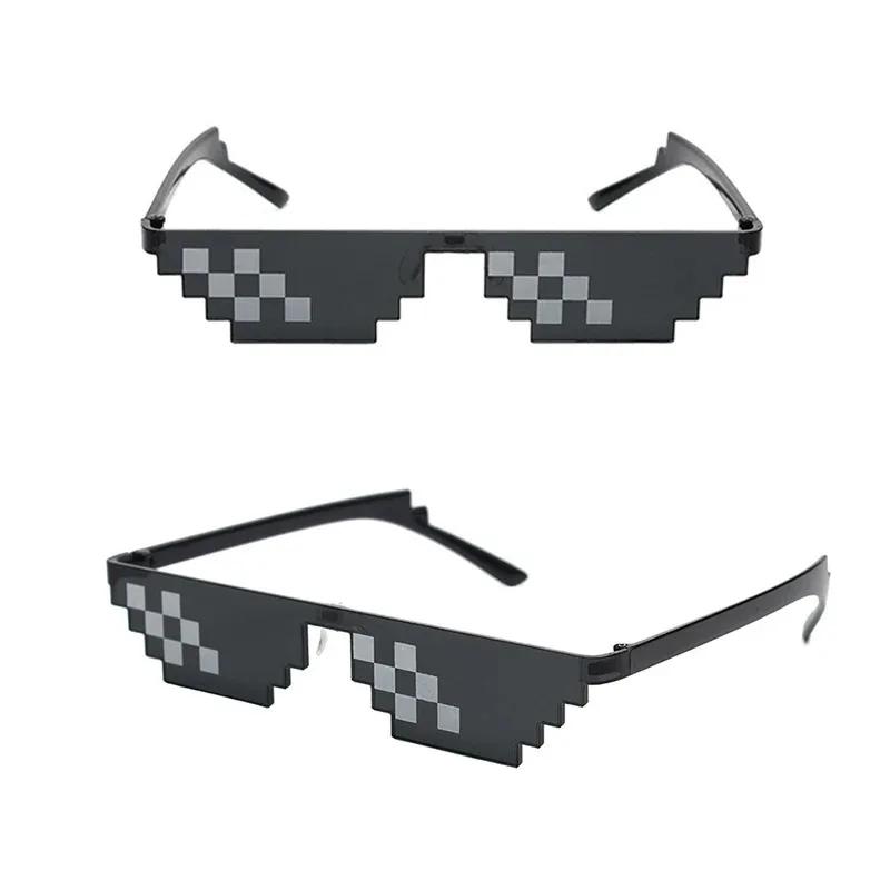 Lunettes de soleil vintage pixelisées Mosaic - Style cool pour soirée hommes et femmes - Accessoire fun