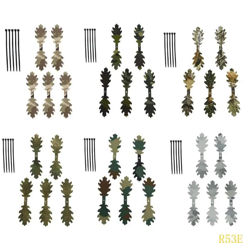 5 bandes feuilles camouflage pour chapeau casque sac à dos - Accessoires dissimulation décoration chasse