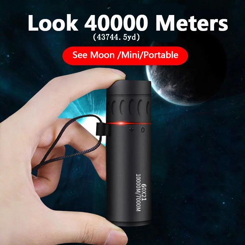 Mini monoculaire 60x21 HD 10000m portable pour chasse et camping - Qualité optique FMC