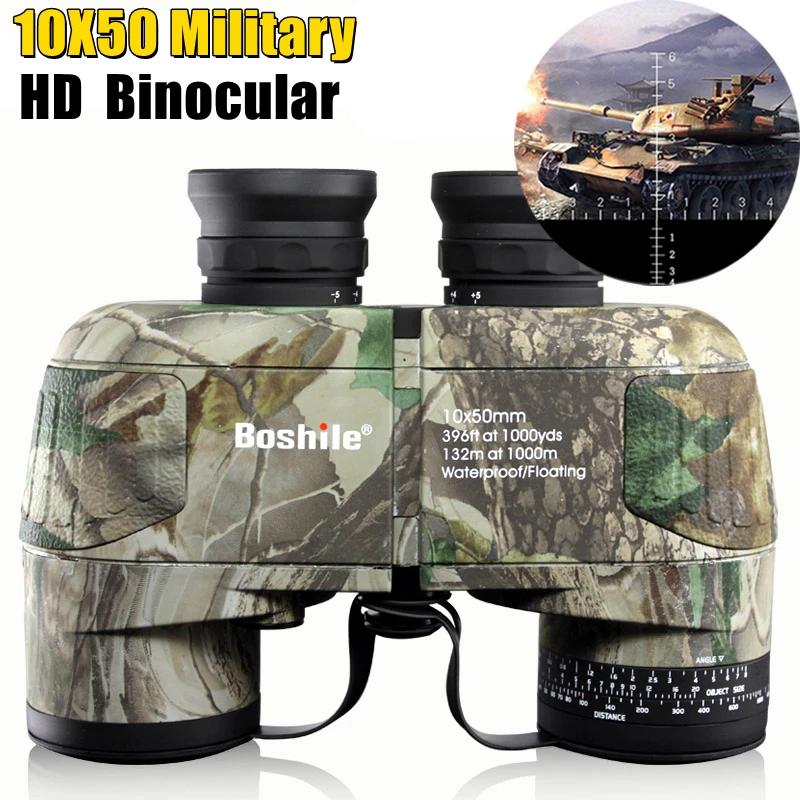 Jumelles Militaire 10x50 Puissantes Étanches à l'Eau Flottantes avec Télémètre pour Navigation Chasse
