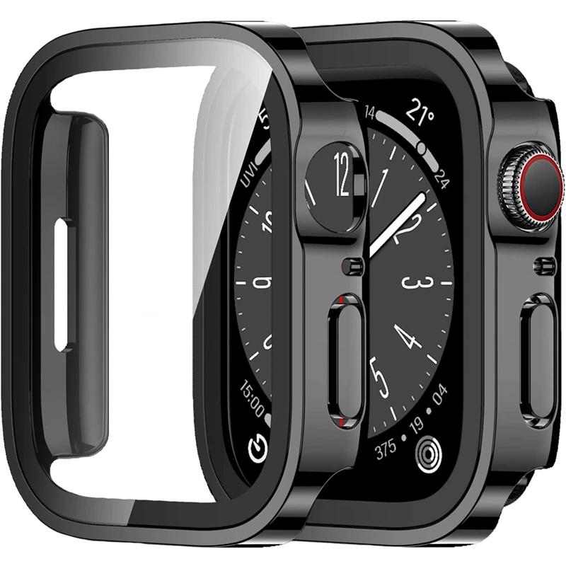 Étui étanche pour Apple Watch 7 8 9 45/41mm protecteur écran trempé iWatch SE 6 40/44mm Ultra 49mm