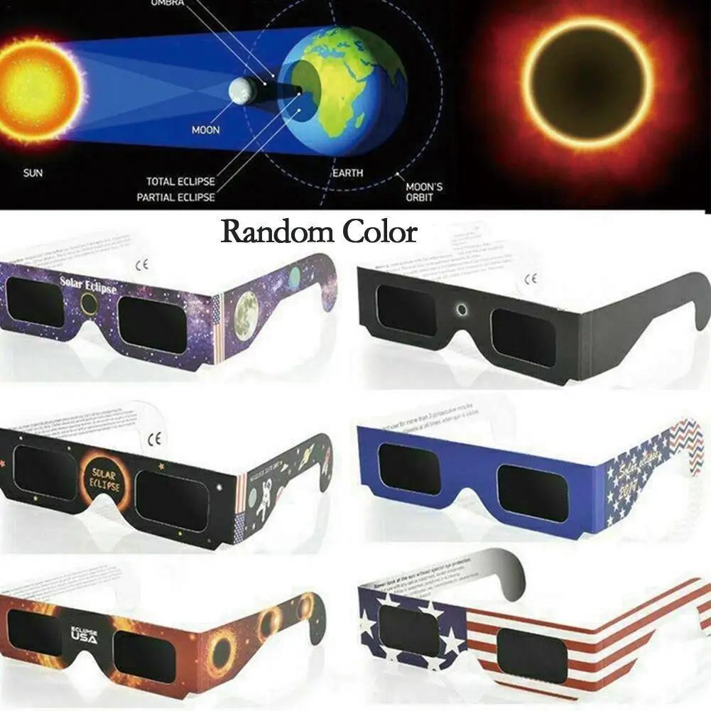 Lunettes papier éclipse solaire 1/5/10 pièces - Protection UV sécurité observation - Couleur aléatoire
