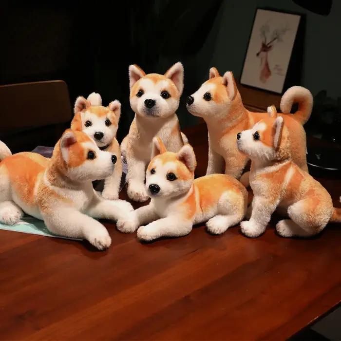 Jouet en peluche chien Akita doux simulation animal oreiller cadeau enfant noël saint valentin kawaii unique