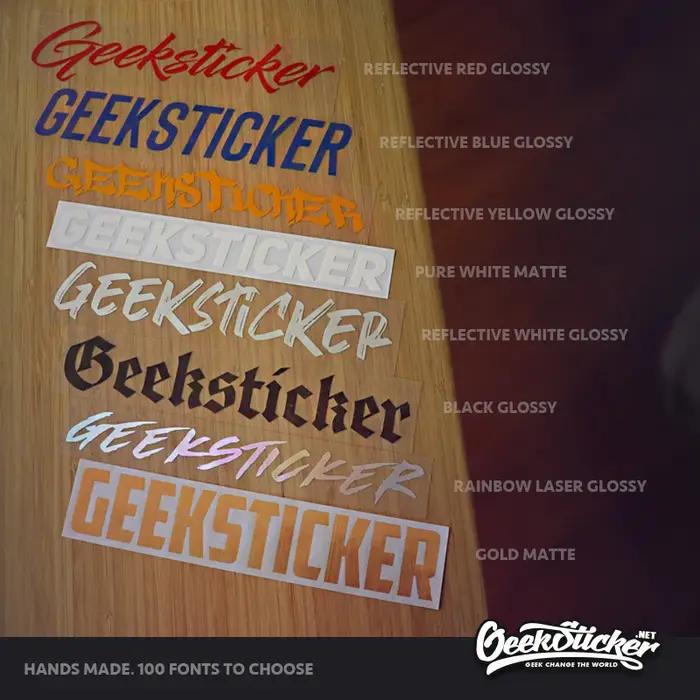 Autocollant de voiture JDM personnalisé avec texte Geeksticker, 3 tailles, autocollant graphique en