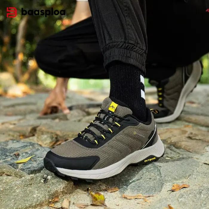Baasploa hommes chaussures de randonnée résistant à l'usure antidérapant extérieur baskets mode anti