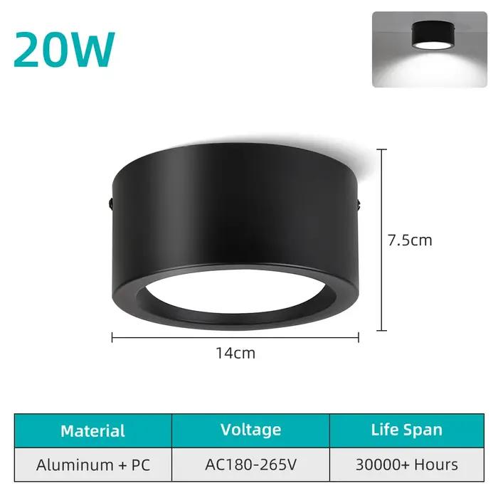 Plafonnier Led 110-265V panneau Ultra mince lumière Led pour salon chambre éclairage intérieur 20W 30W plafonniers ronds