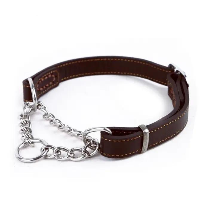 Collier en cuir véritable pour chien de compagnie