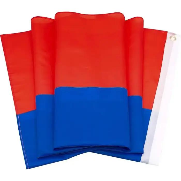 Drapeau russe imprimé suspendu en polyester pour extérieur, avec œillets en laiton, pour jardin, cour et patio occasions spéciales
