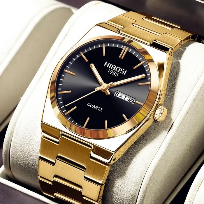 Montre sport homme NIBOSI luxe quartz - Étanche luminescente date semaine acier inoxydable