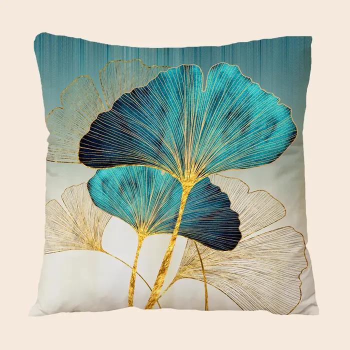 Taie d'oreiller imprimée feuilles de Ginkgo