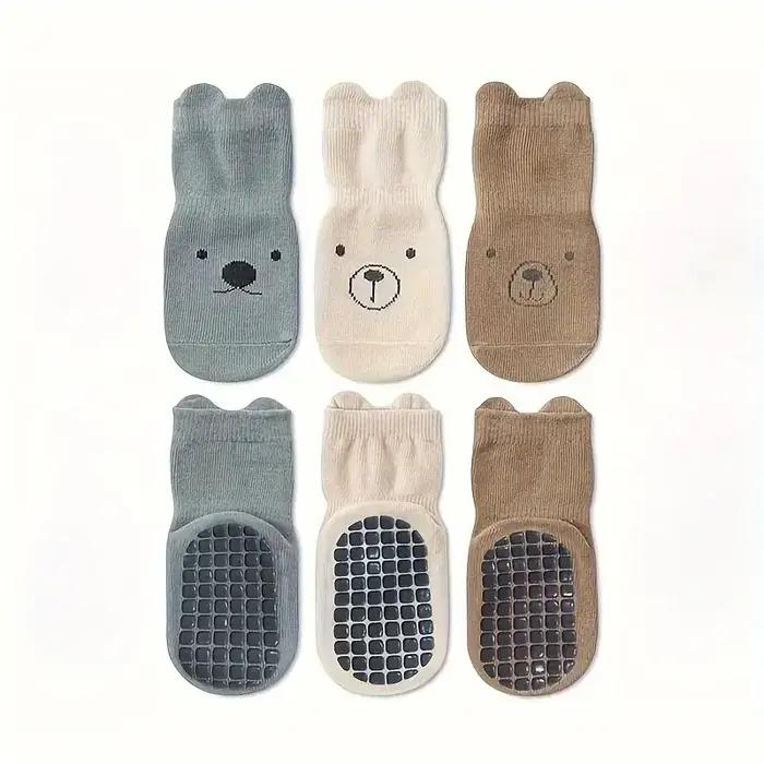 3 paires de chaussettes de sol pour bébé douces