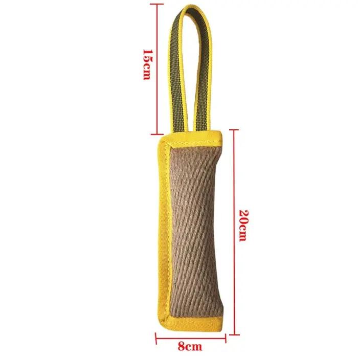 Jouet de dressage pour chien, coussin à mordre en jute avec poignée, jouet à mâcher interactif durab