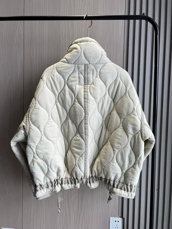 Manteau matelassé pour femmes ETJ 2025 veste QUILTée avec attaches nouvelle veste en coton beige ave