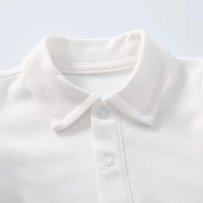 vêtements pour bébés Polo à manches longues pour nouveau-né, barboteuse pour tout-petits, 100% coton