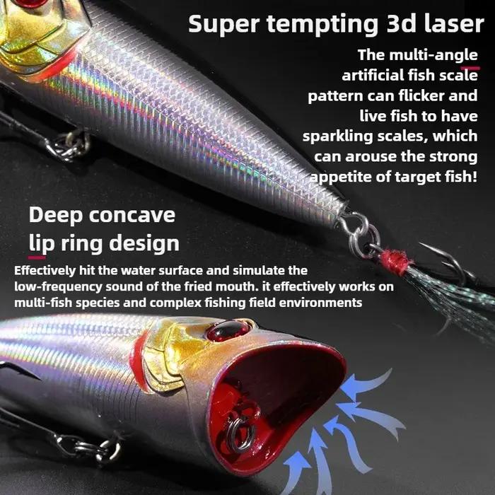 Fusée Popper Topwater frappé la vague d'eau Popper fort bruit grand éclaboussure coulée Isca leurres de pêche artificiels bar pesca