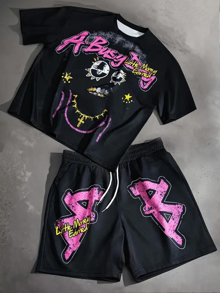 Ensemble T-shirt et short à col rond pour hommes