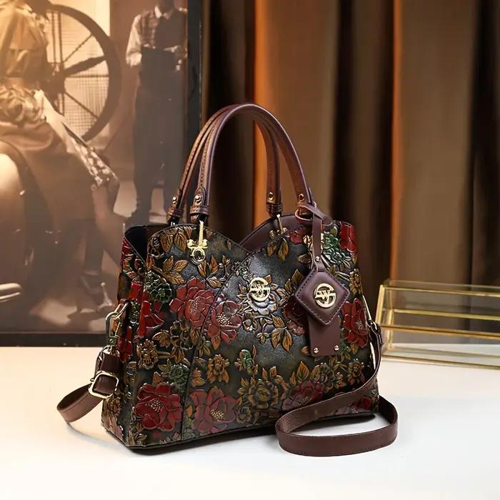 Sac à main à motif de fleurs Vintage