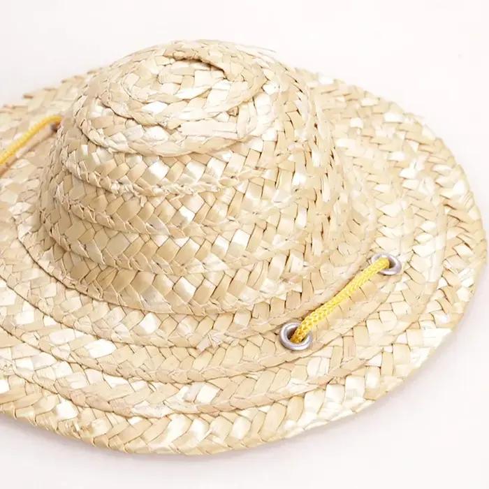 Chapeau de paille tissé pour animaux de compagnie