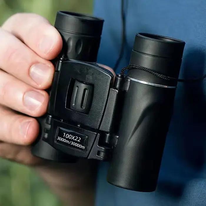 100x22 Mini Portable Hd Jumelles 30000m Longue Portée Pliant Bak4 Fmc Optique Pour La Chasse Sports