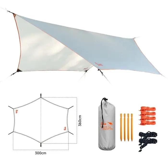 Tente de camping en plein air, auvent de hamac résistant au soleil, auvent coupe-vent et imperméable
