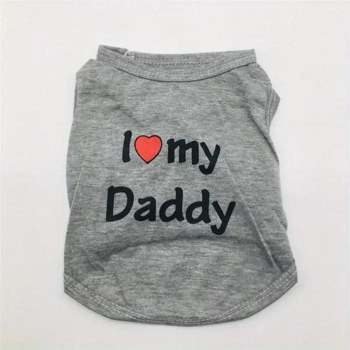 Gilet pour chien, T-shirt pour chiot "I Love My Daddy", gilet d'été sans manches, vêtements pour ani