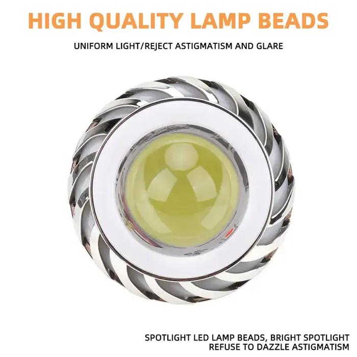 1 pièces voiture moto phare LED ange diable yeux phare projecteur lentille haut/bas faisceau strobos